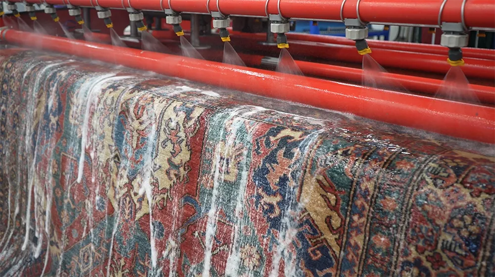 Rug auto-rinse spray system close-up